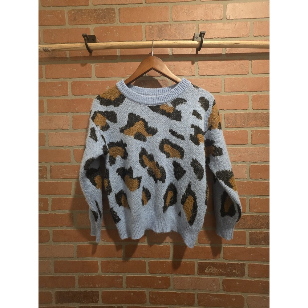 Anthropologie Carolyn Fuzzy Leopard Sweater Small.        Sku‎ 95